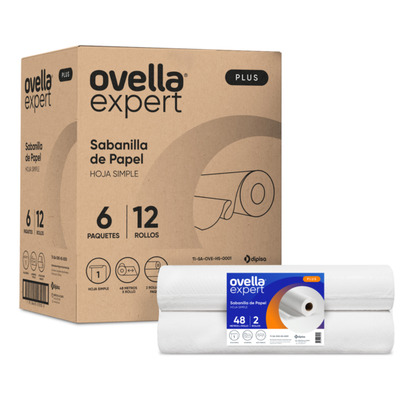 Sabanilla camilla Ovella cj 6 paq - 2 rollos - 48mt ( SKU 10010303)