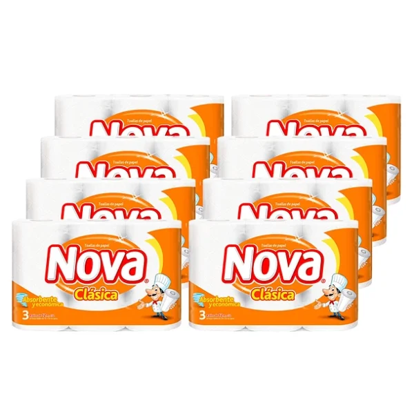 Toalla Nova clásica 24 rollos x 12 mt (SKU 10010940)