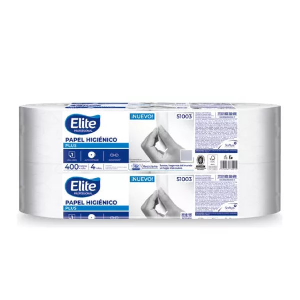 P.Higiénico Elite Plus 1 hj, 4 rollos x 400 mt (SKU 10010897)